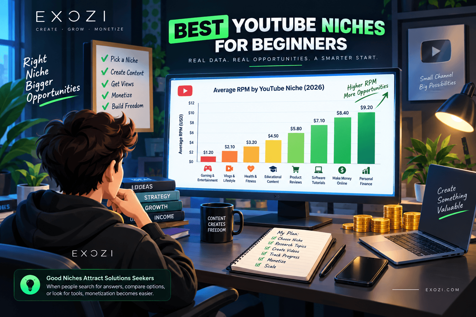 YouTube viewer intent and monetization showing how niche selection can affect audience value and revenue opportunities