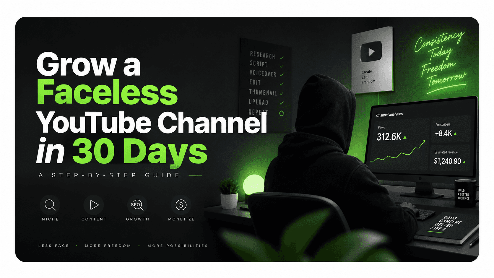 How to Grow a Faceless YouTube Channel in 2026: A Step-by-Step Guide